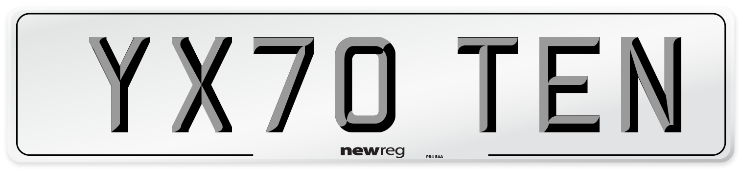 YX70 TEN Number Plate from New Reg
